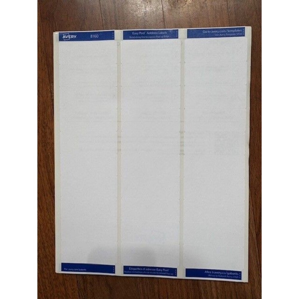 Avery‎ 8460 & 8160 Address Labels 240 Labels 1" x 2 5/8" - Picture 5 of 9